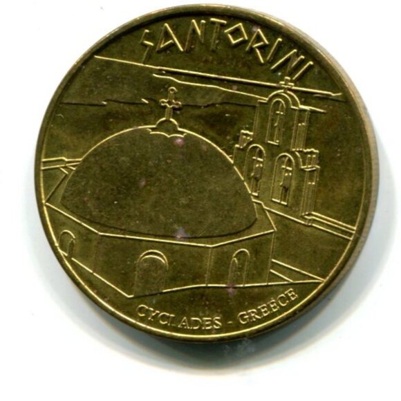 Santorini Greece Hellenic Heritage Collectors Coin(b860-40) - Picture 1 of 2